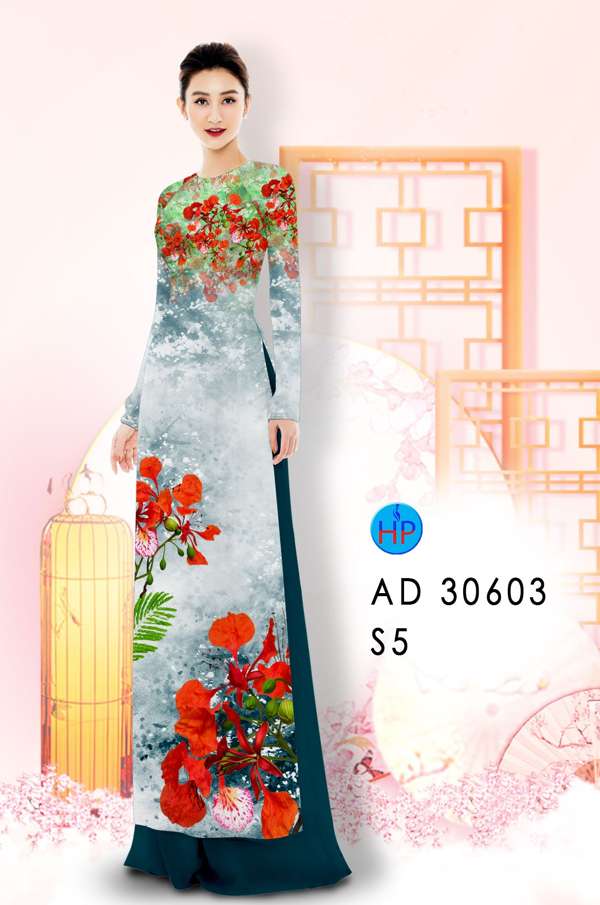 Vải Áo Dài Hoa Phượng AD 30603 36